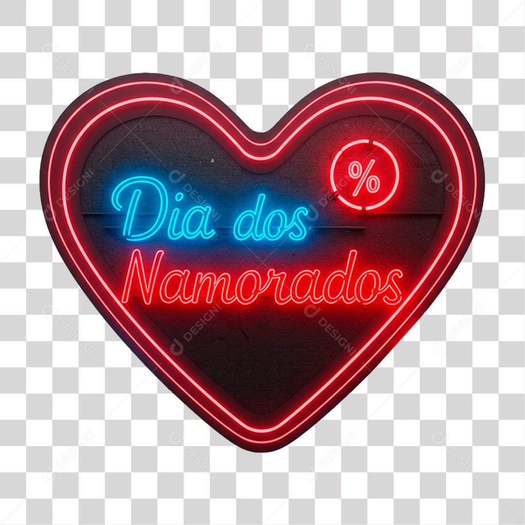 Selo 3D Dia dos Namorados PNG Transparente