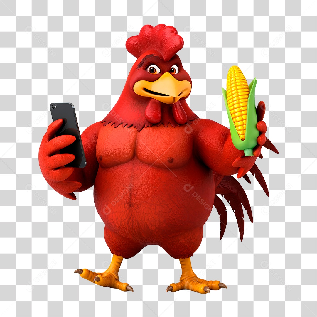 Mascote Galo PNG Transparente