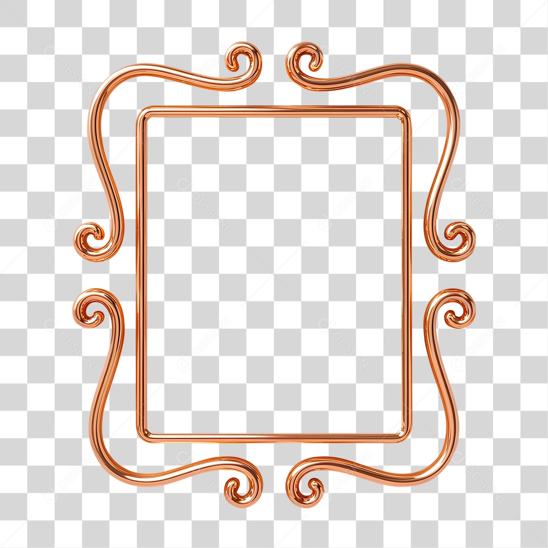 Moldura de Ouro PNG Transparente