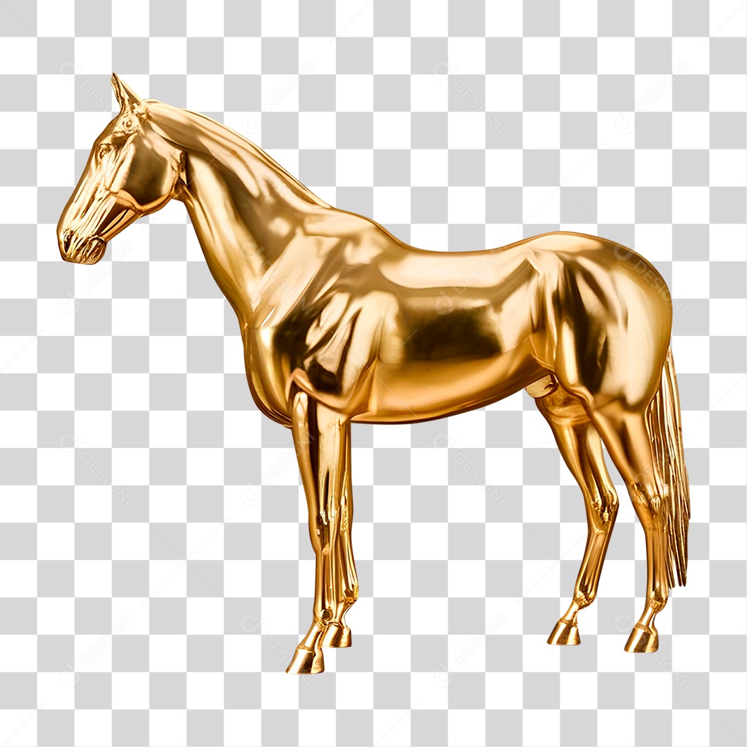 Cavalo de Ouro PNG Transparente