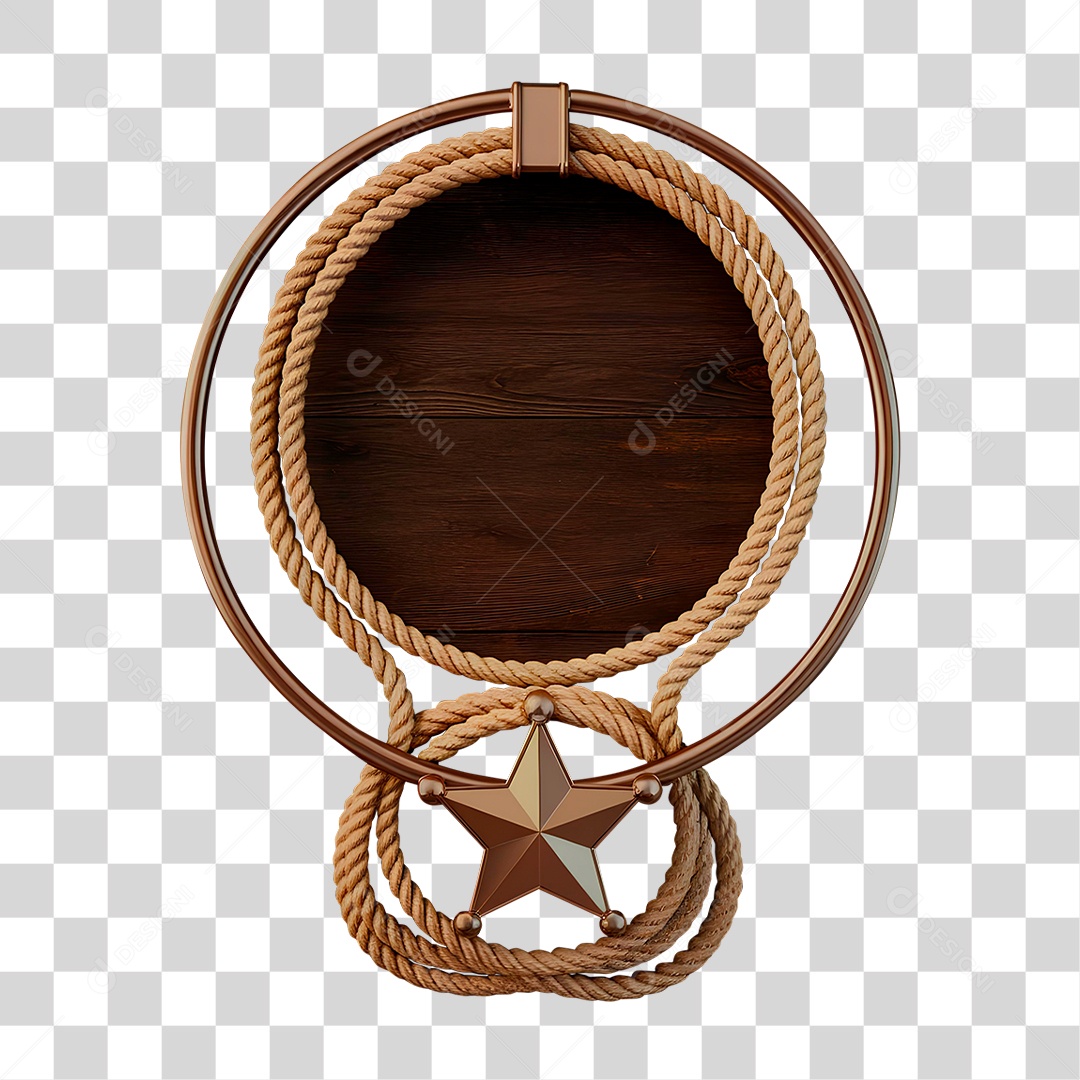 Círculo 3D com Tema Sertanejo PNG Transparente