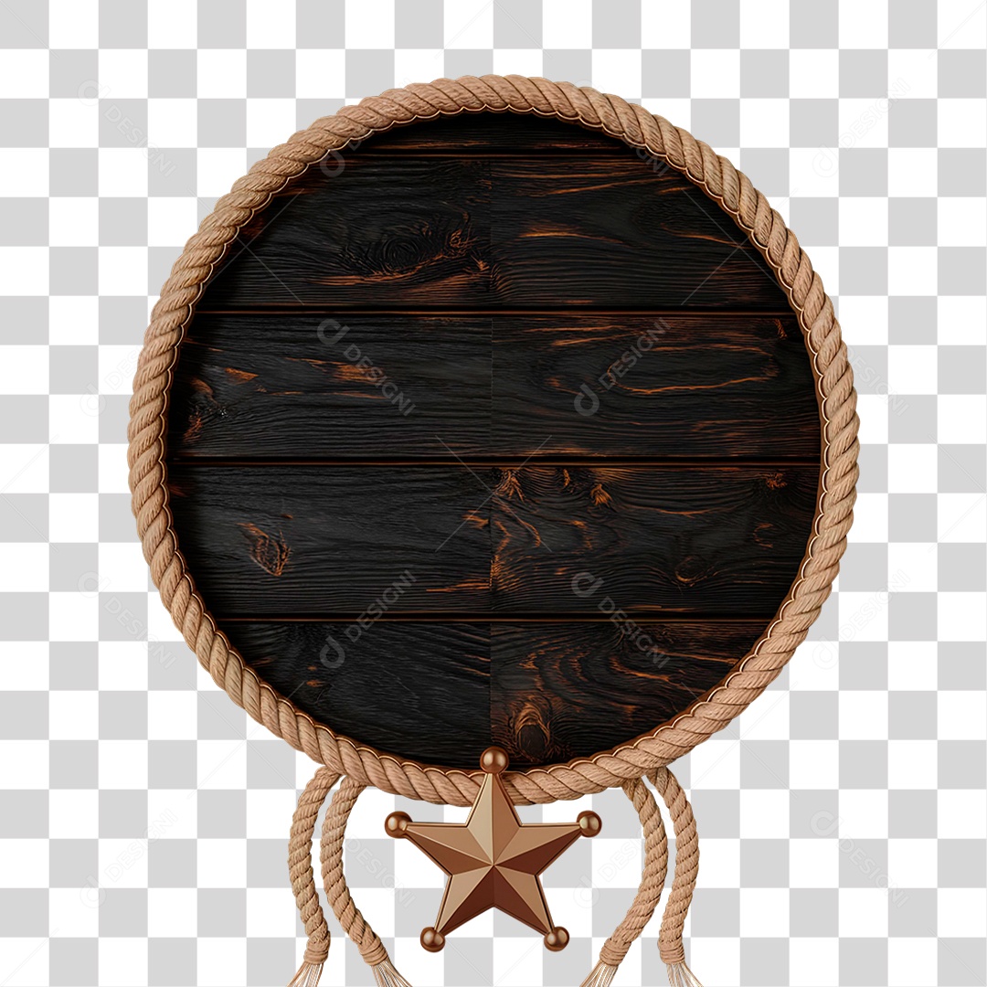 Círculo 3D com Tema Sertanejo PNG Transparente