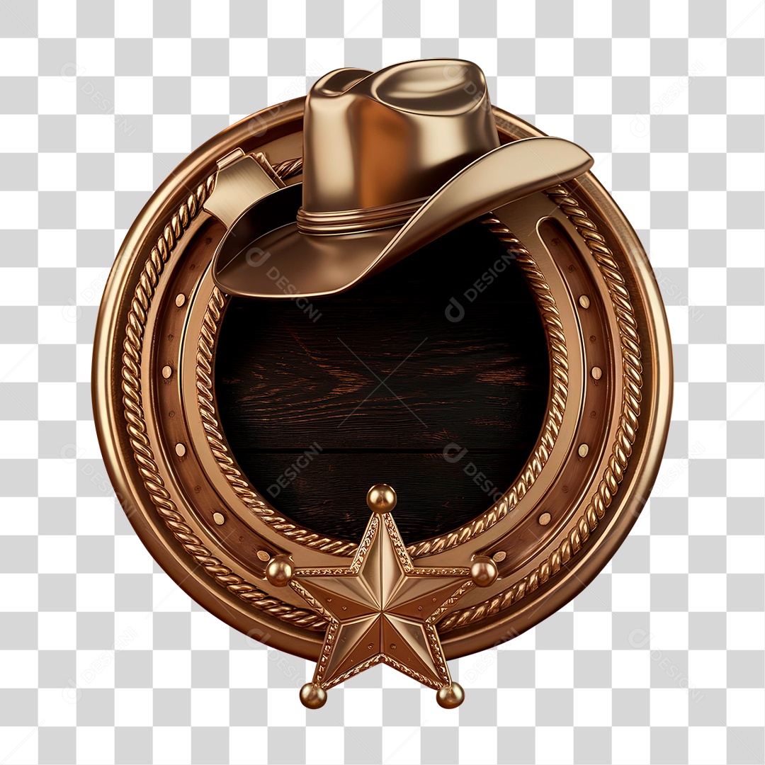 Círculo 3D com Tema Sertanejo PNG Transparente