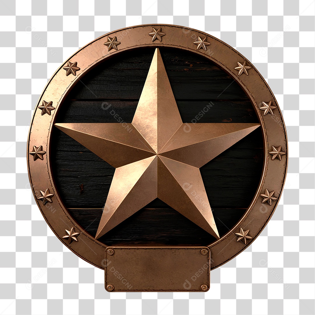 Círculo 3D com Tema Sertanejo PNG Transparente