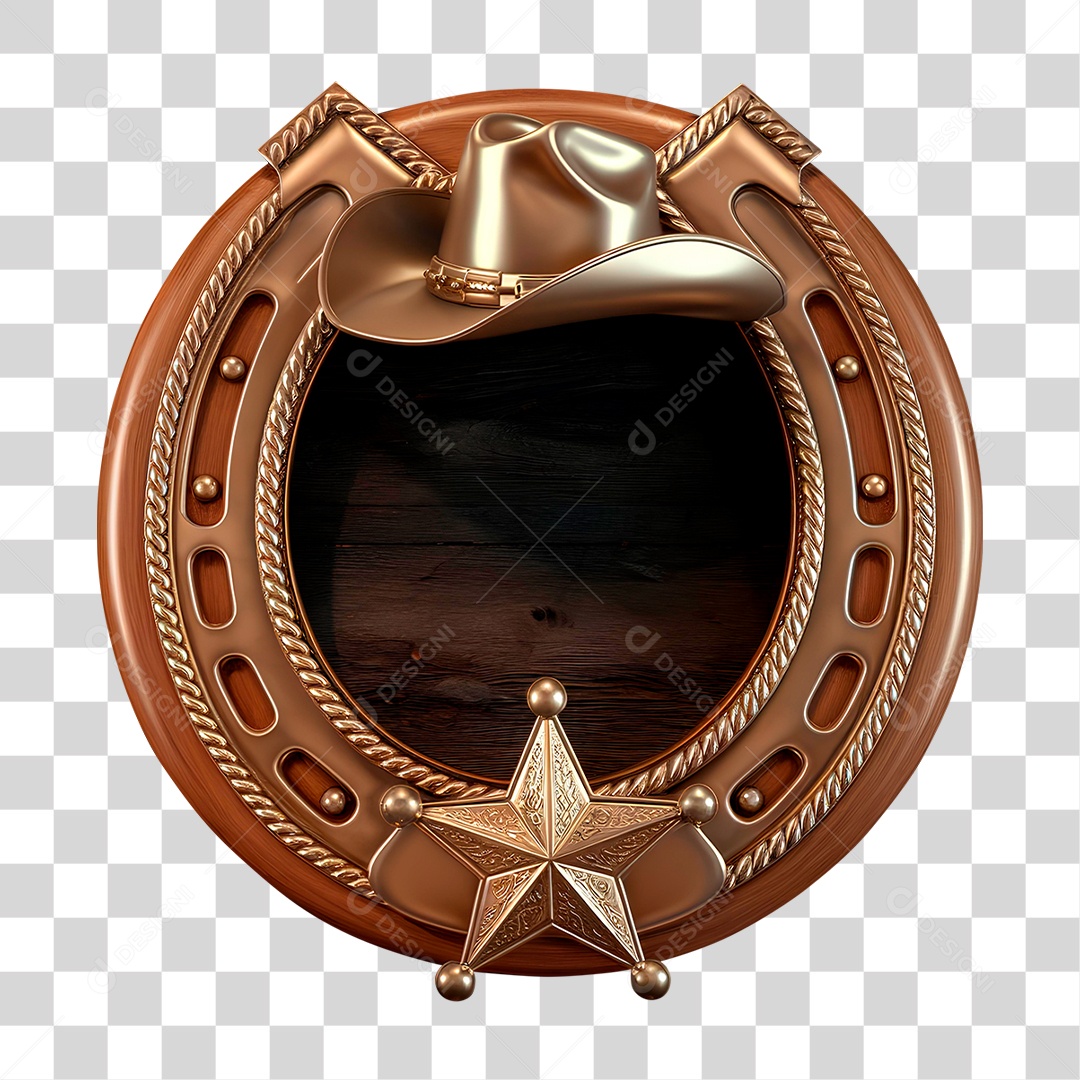 Círculo 3D com Tema Sertanejo PNG Transparente