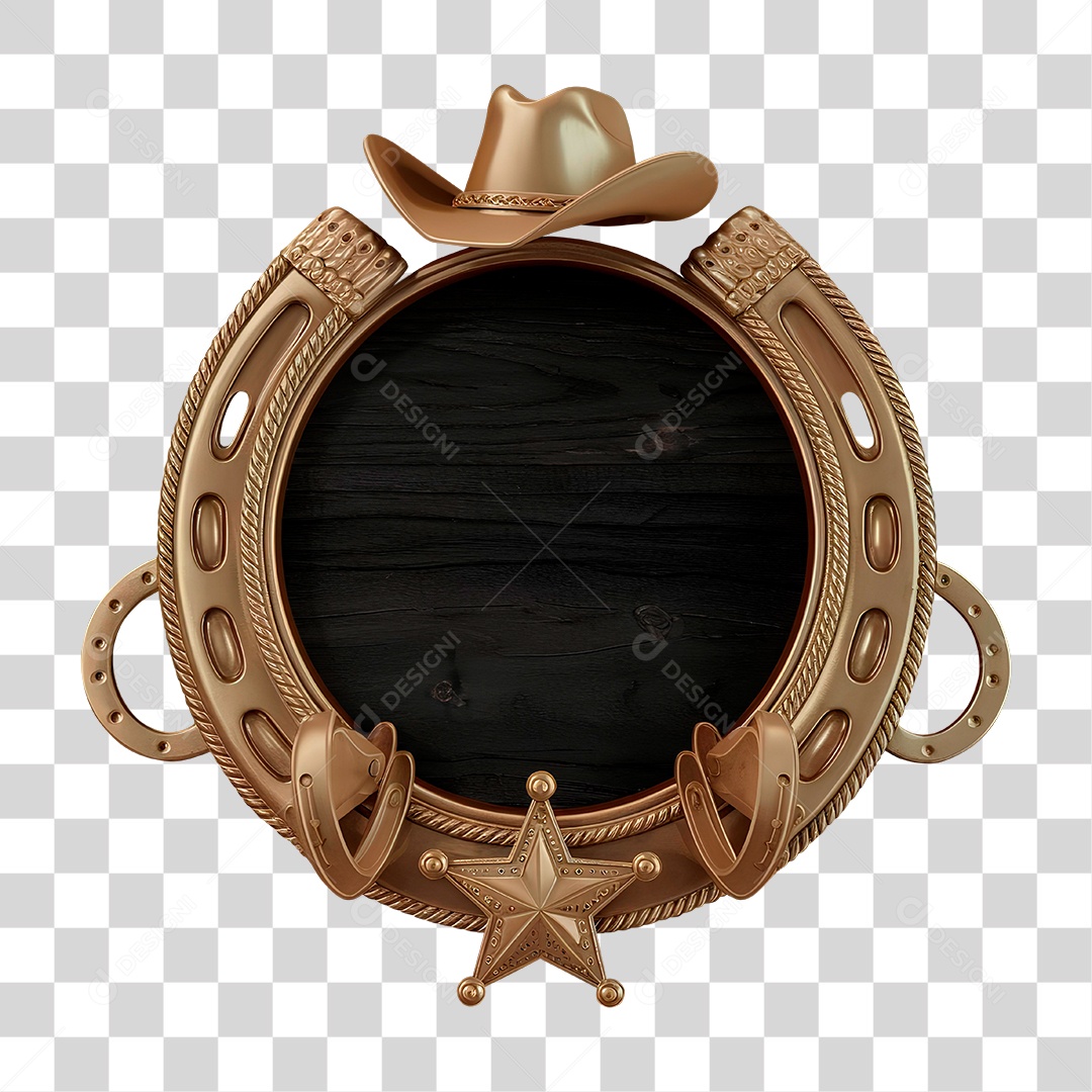 Círculo 3D com Tema Sertanejo PNG Transparente