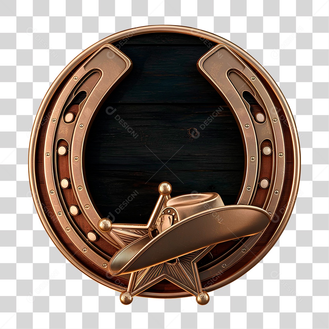 Círculo 3D com Tema Sertanejo PNG Transparente