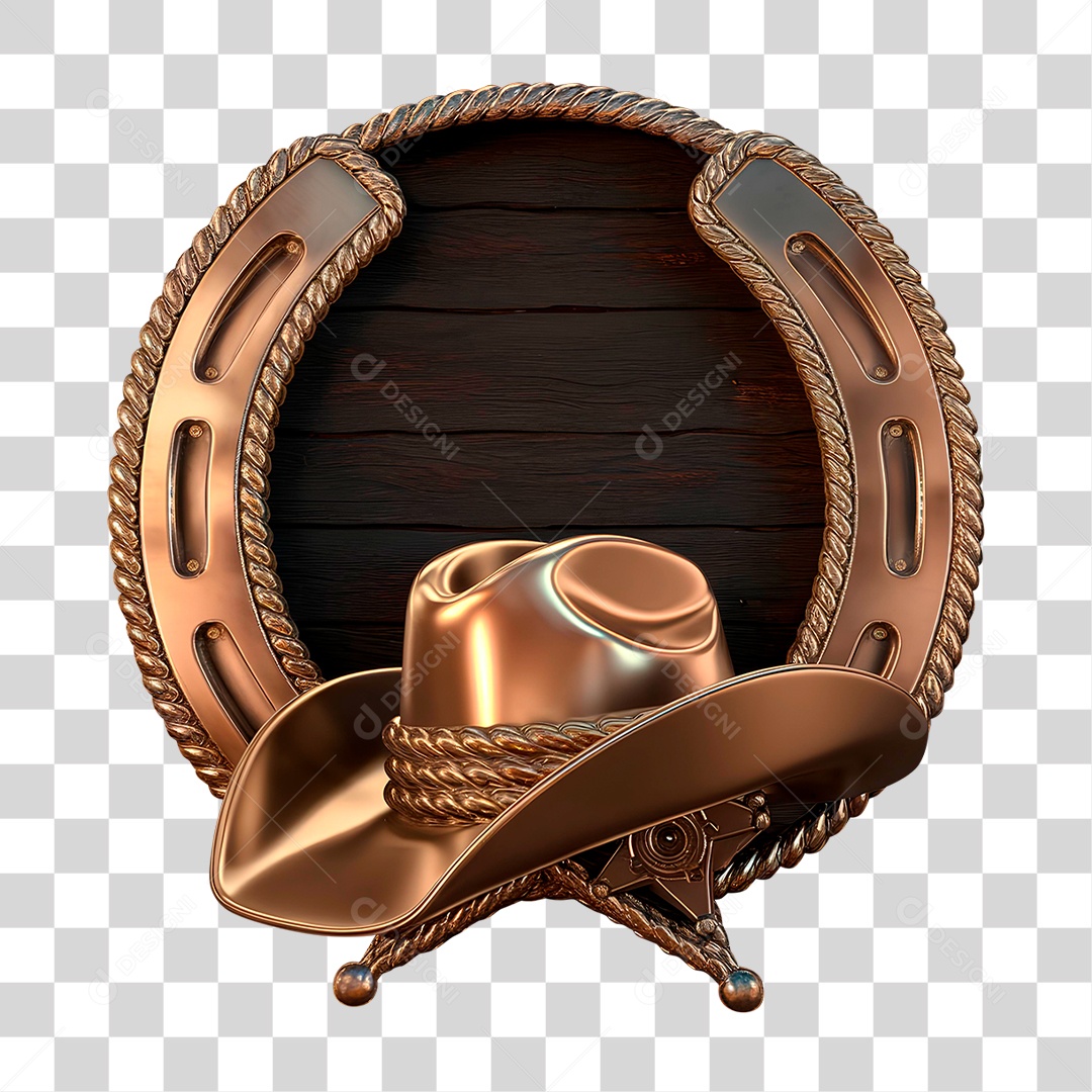 Círculo 3D com Tema Sertanejo PNG Transparente