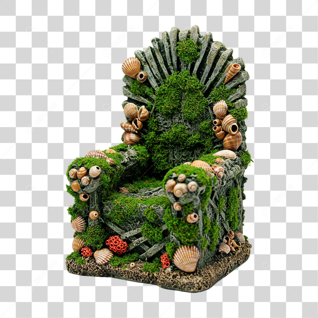 Trono com Alga de Enfeite PNG Transparente