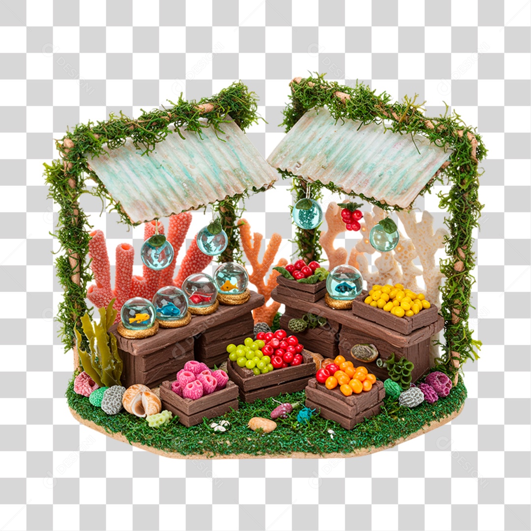 Hortifrúti no Fundo do Mar Enfeite PNG Transparente