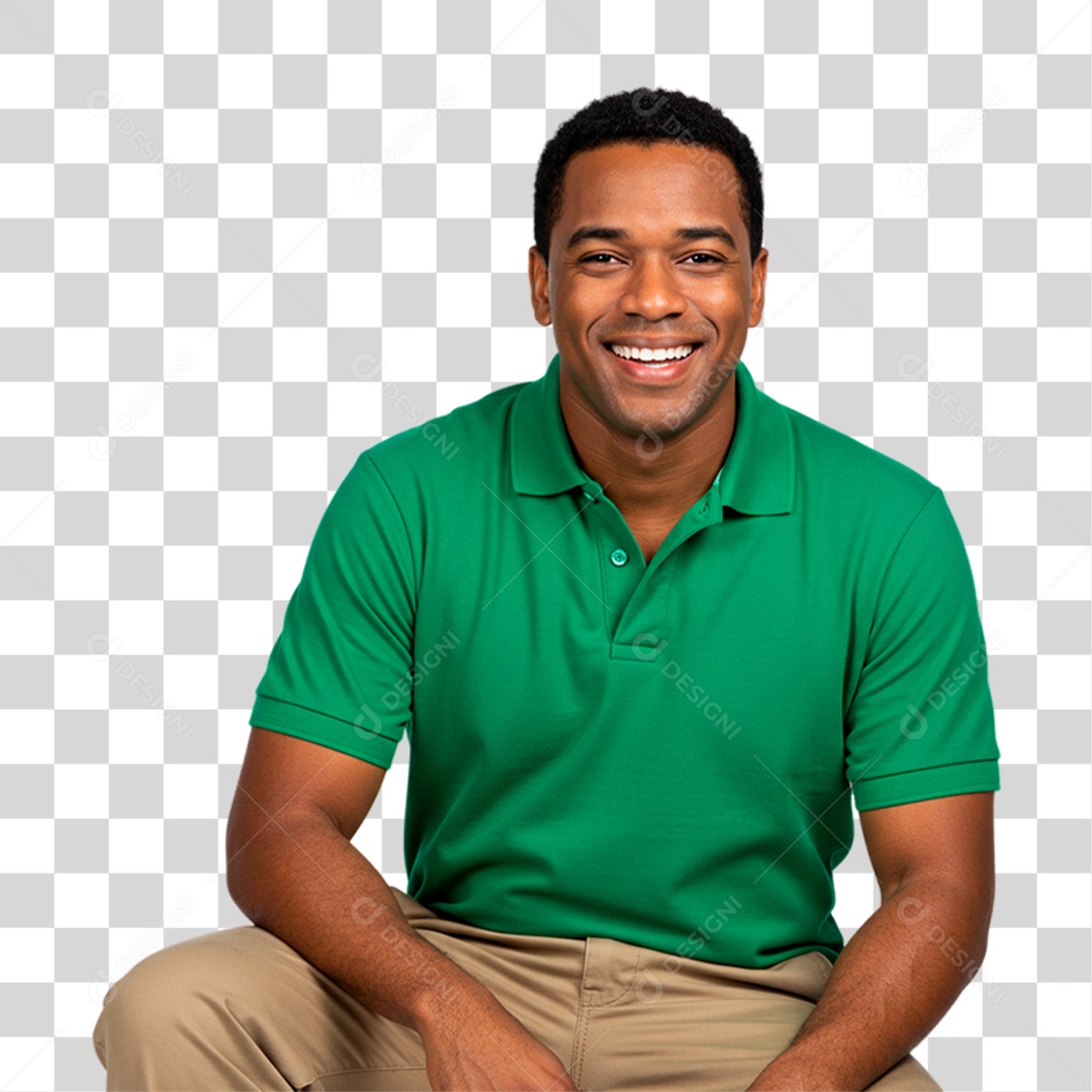 Homem Negro Sorrindo PNG Transparente