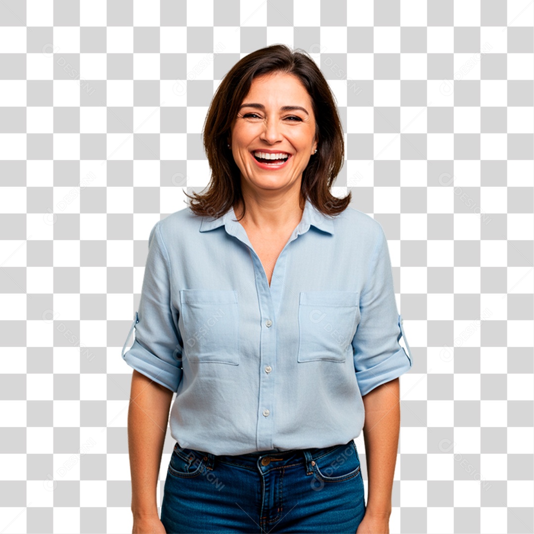 Mulher Sorrindo PNG Transparente