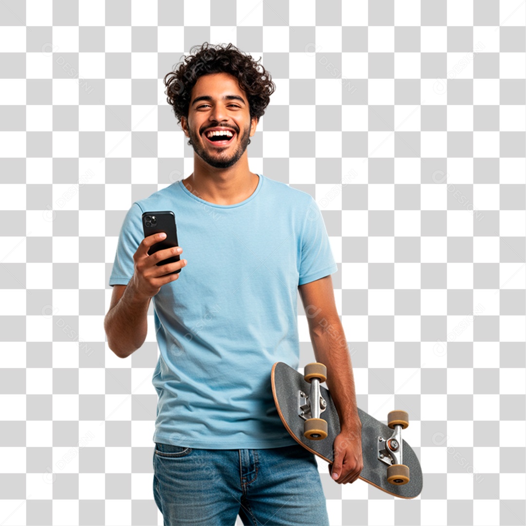 Homem Segurando Celular PNG Transparente