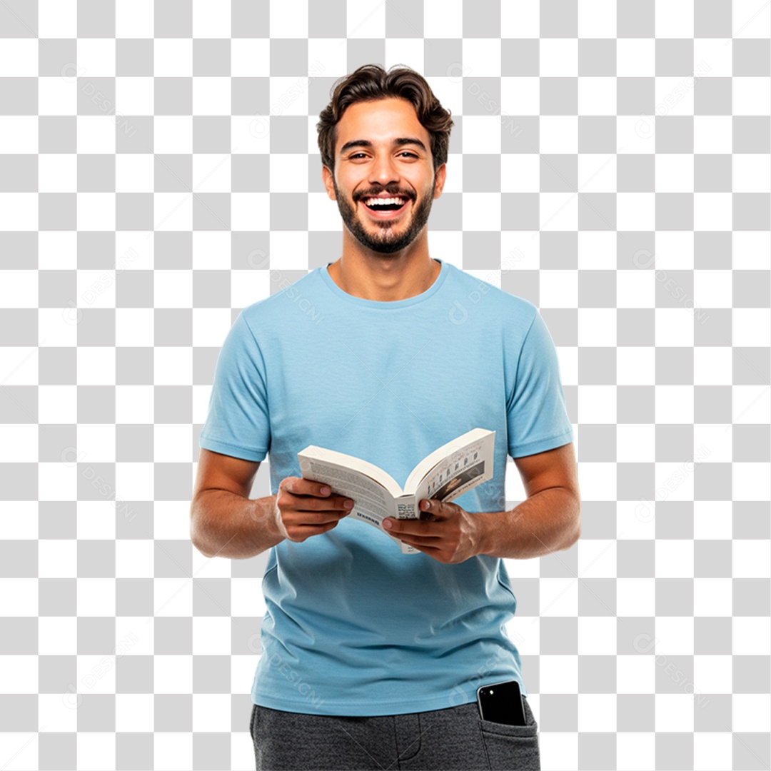 Homem com Livro PNG Transparente
