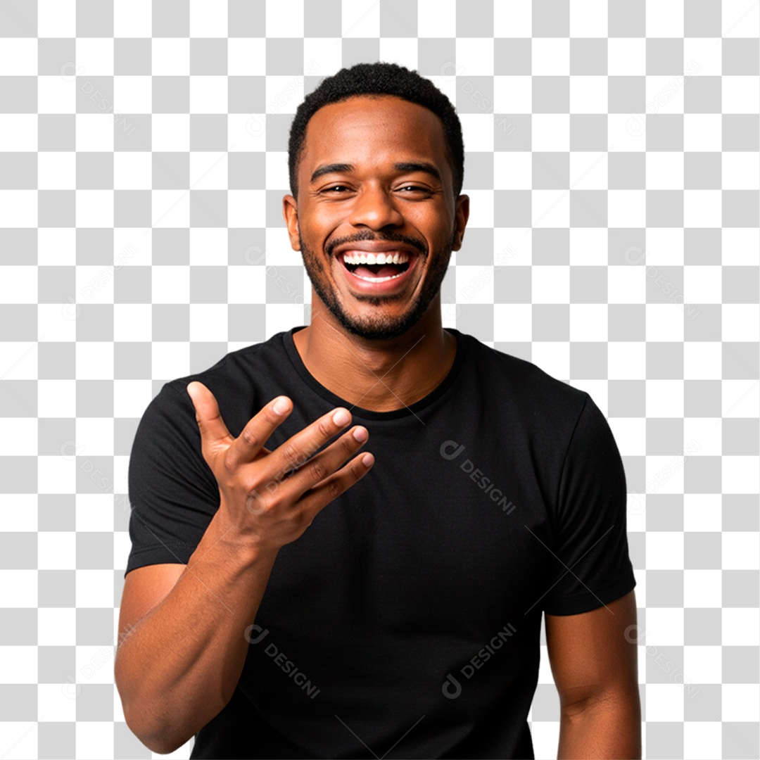 Homem Negro Sorrindo PNG Transparente