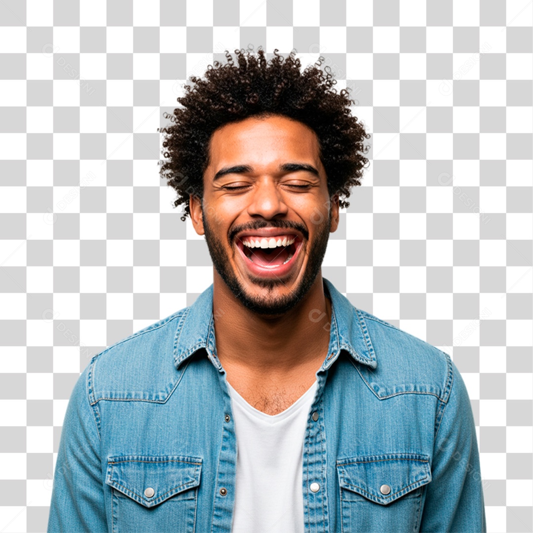 Homem Negro Sorrindo PNG Transparente