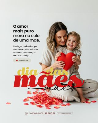 Feliz Dia das Mães 11 de Maio Social Media PSD Editável