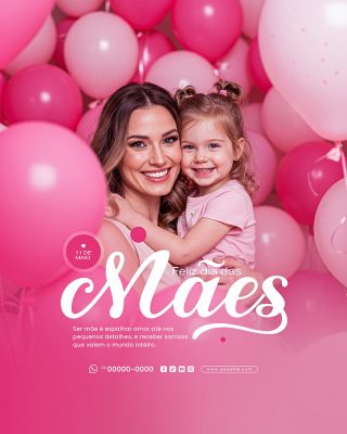 Feliz Dia das Mães 11 de Maio Social Media PSD Editável