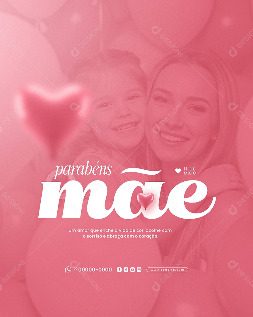 Feliz Dia das Mães 11 de Maio Social Media PSD Editável