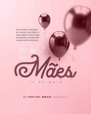 Feliz Dia das Mães 11 de Maio Social Media PSD Editável