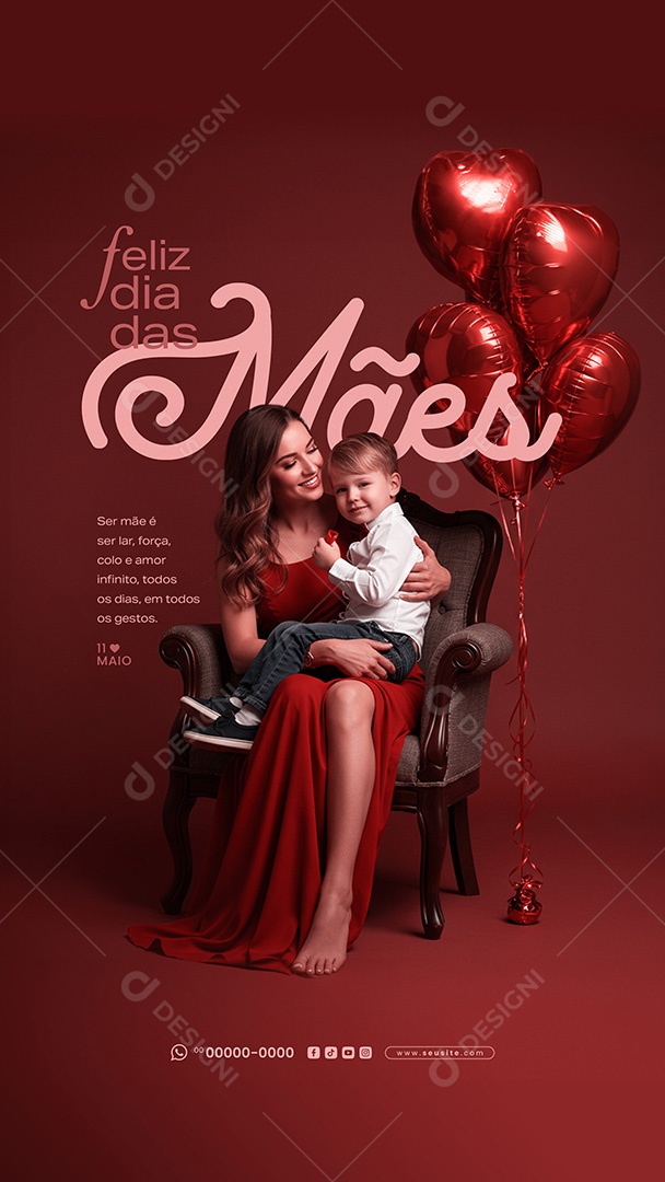 Story Feliz Dia das Mães 11 de Maio Social Media PSD Editável