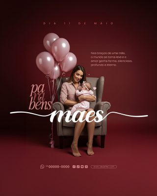 Feliz Dia das Mães 11 de Maio Social Media PSD Editável