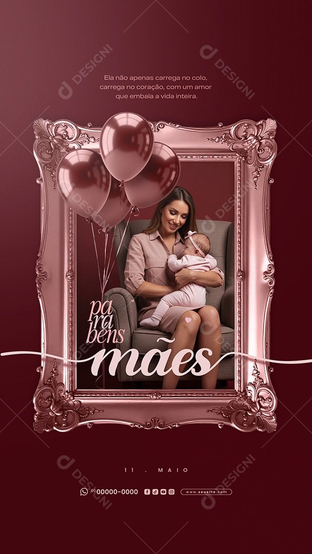 Story Feliz Dia das Mães 11 de Maio Social Media PSD Editável