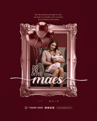 Feliz Dia das Mães 11 de Maio Social Media PSD Editável