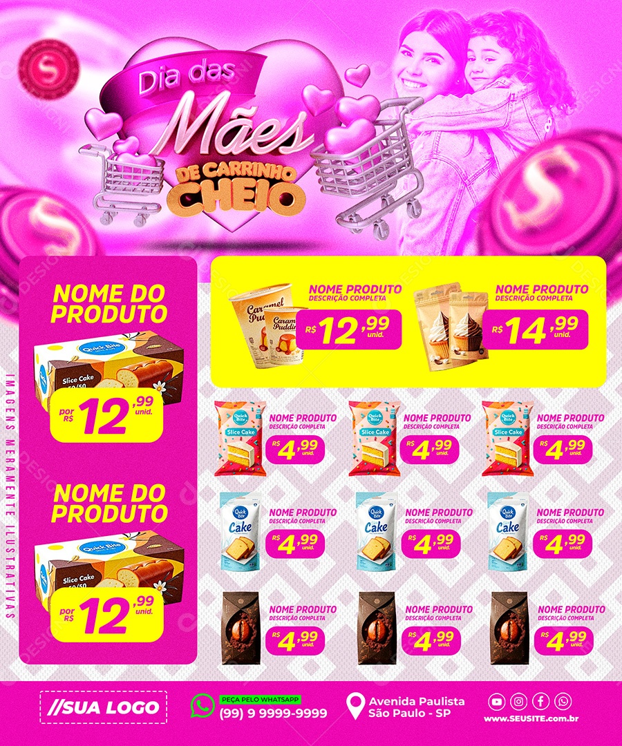 Encarte Dia Das Mães Social Media PSD Editável