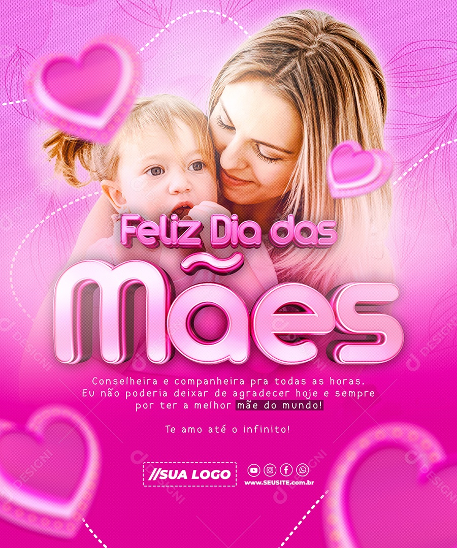 Feliz Dia Das Mães Social Media PSD Editável