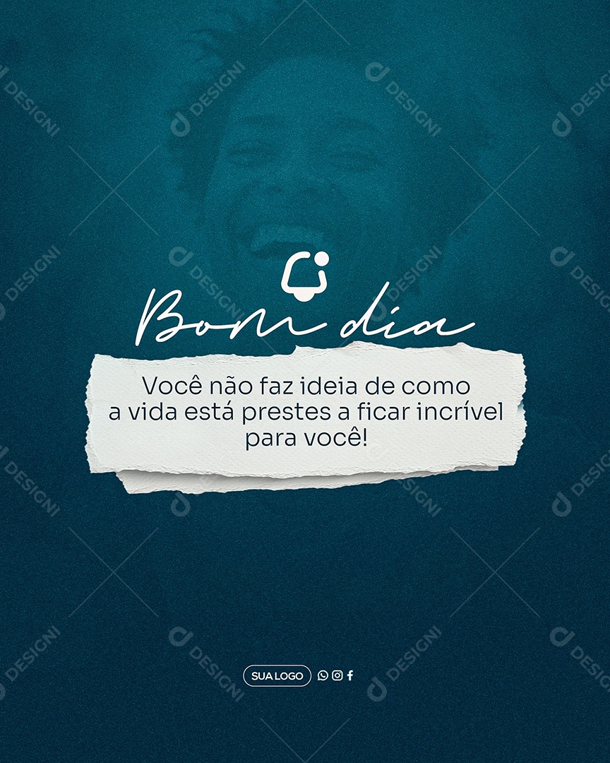 Bom Dia Frase Motivacional Social Media PSD Editável