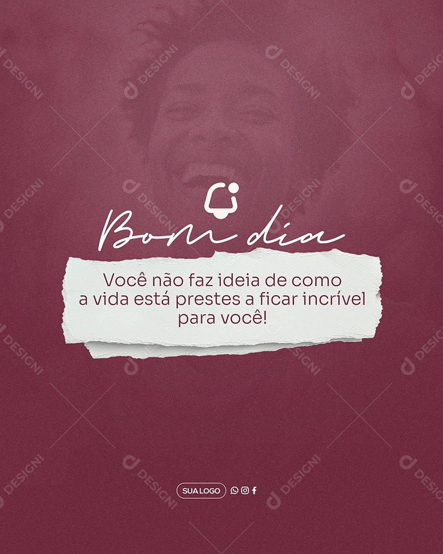 Bom Dia Frase Motivacional Social Media PSD Editável
