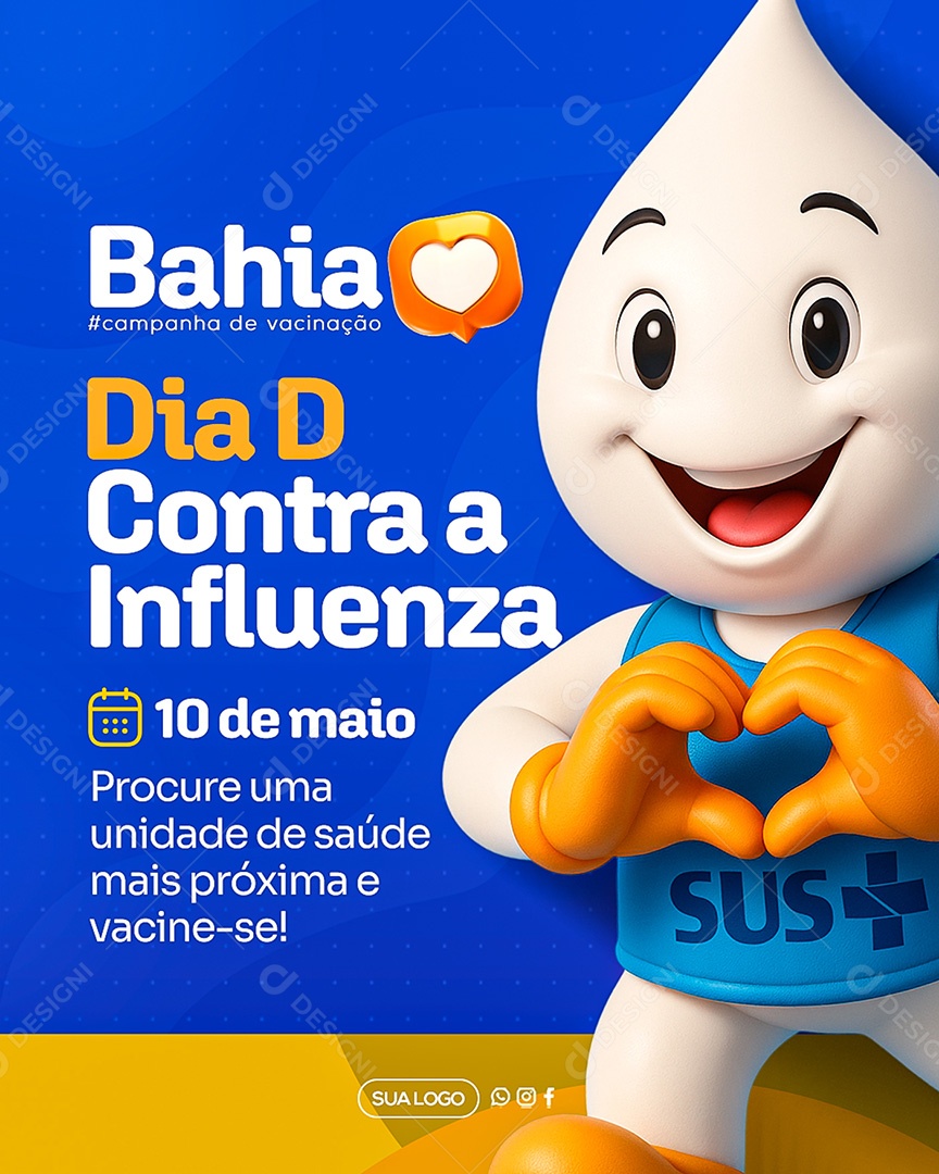 Vacinação Dia D Contra a Influenza Social Media PSD Editável