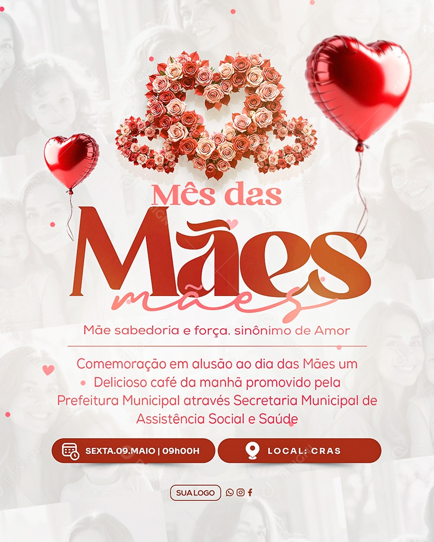 Feliz Dia das Mães 11 de Maio Social Media PSD Editável