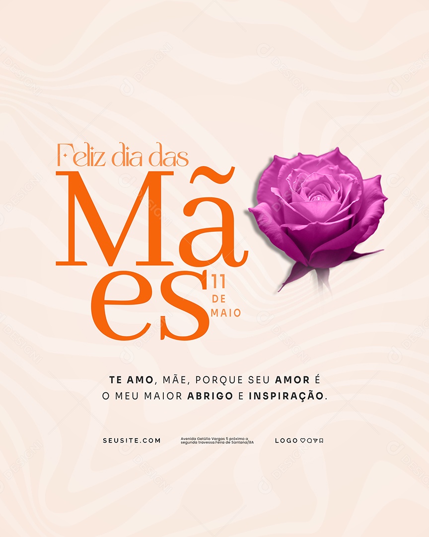 Feliz Dia das Mães 11 de Maio Te Amo Social Media PSD Editável