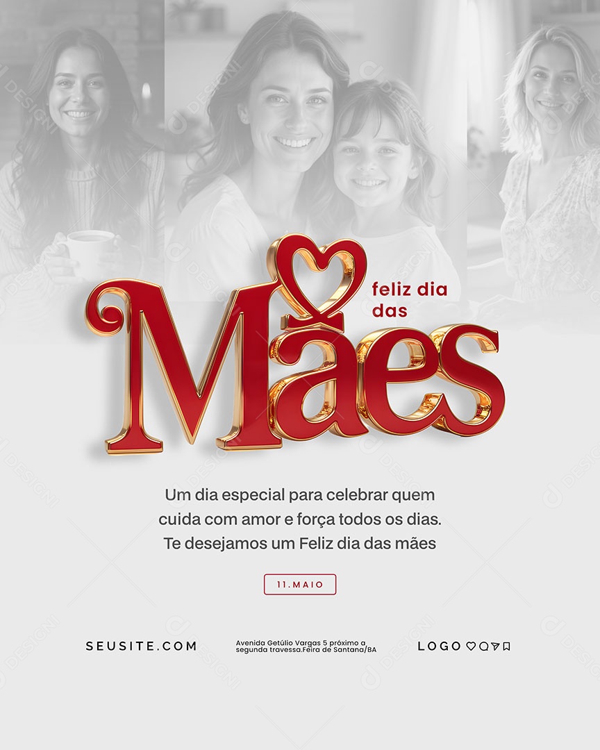 Feliz Dia das Mães 11 de Maio Social Media PSD Editável