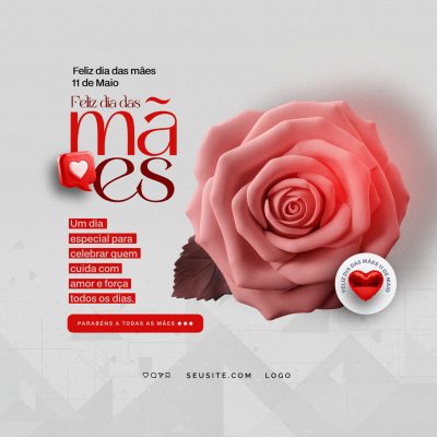 Feliz Dia das Mães 11 de Maio Social Media PSD Editável