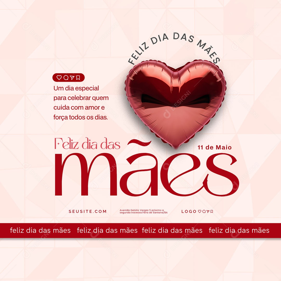 Feliz Dia das Mães 11 de Maio Social Media PSD Editável