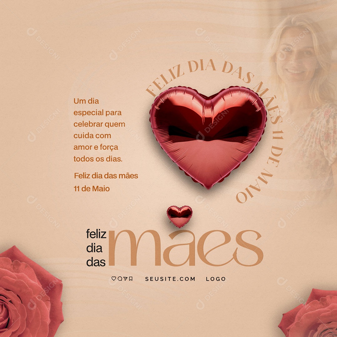 Feliz Dia das Mães 11 de Maio Social Media PSD Editável