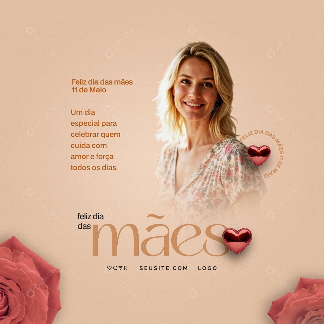 Feliz Dia das Mães 11 de Maio Social Media PSD Editável
