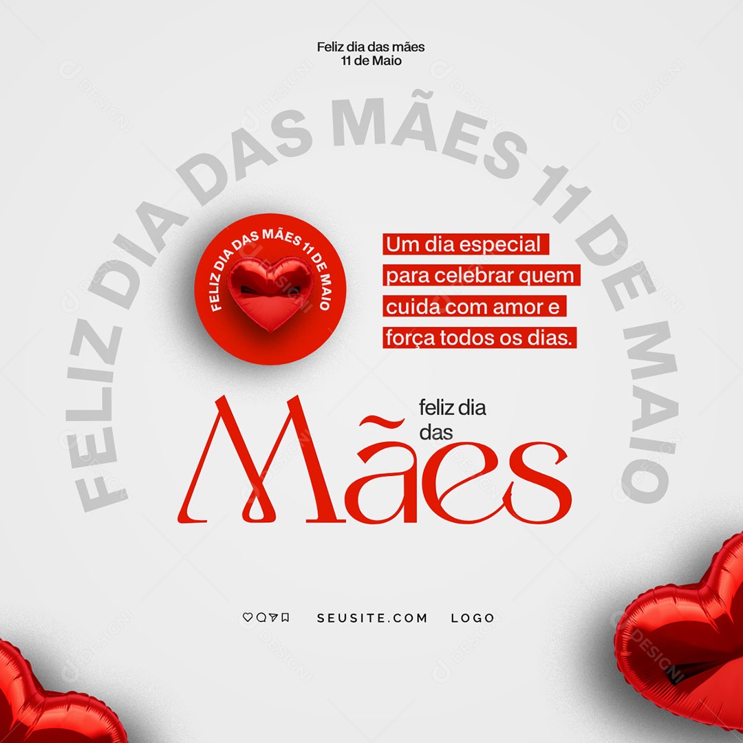 Feliz Dia das Mães 11 de Maio Social Media PSD Editável