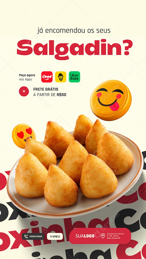 Story Salgateria Mini Coxinhas Social Media PSD Editável