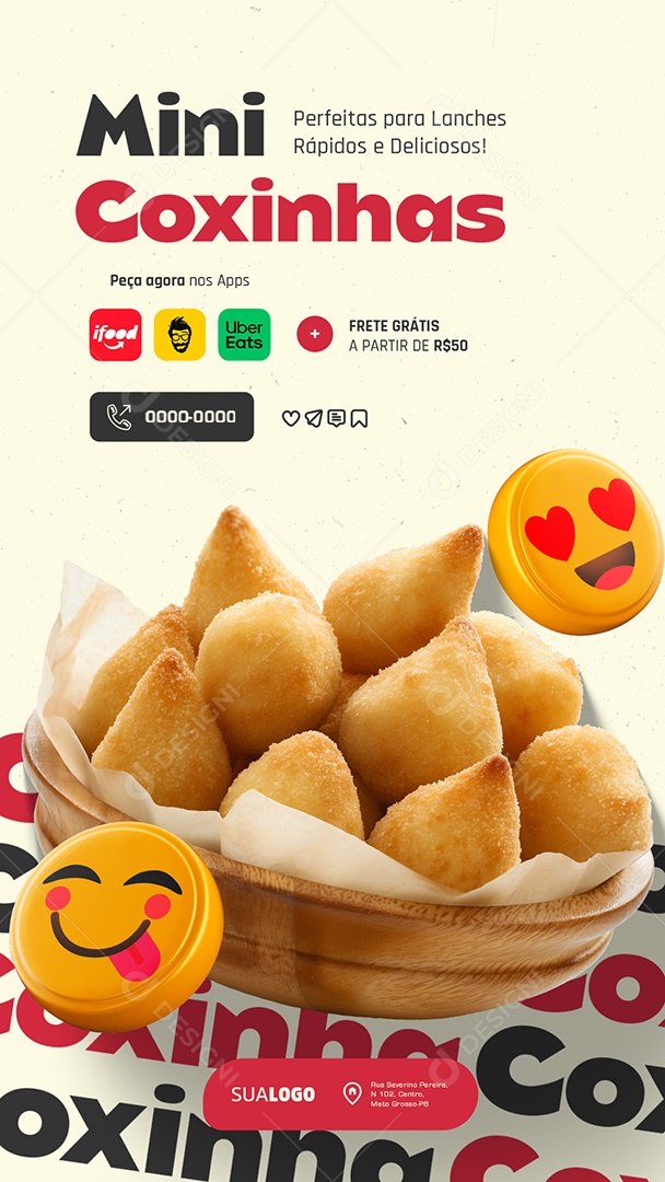 Story Salgateria Mini Coxinhas Social Media PSD Editável