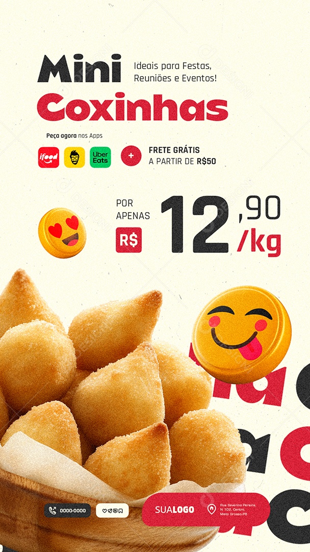 Story Salgateria Mini Coxinhas Social Media PSD Editável