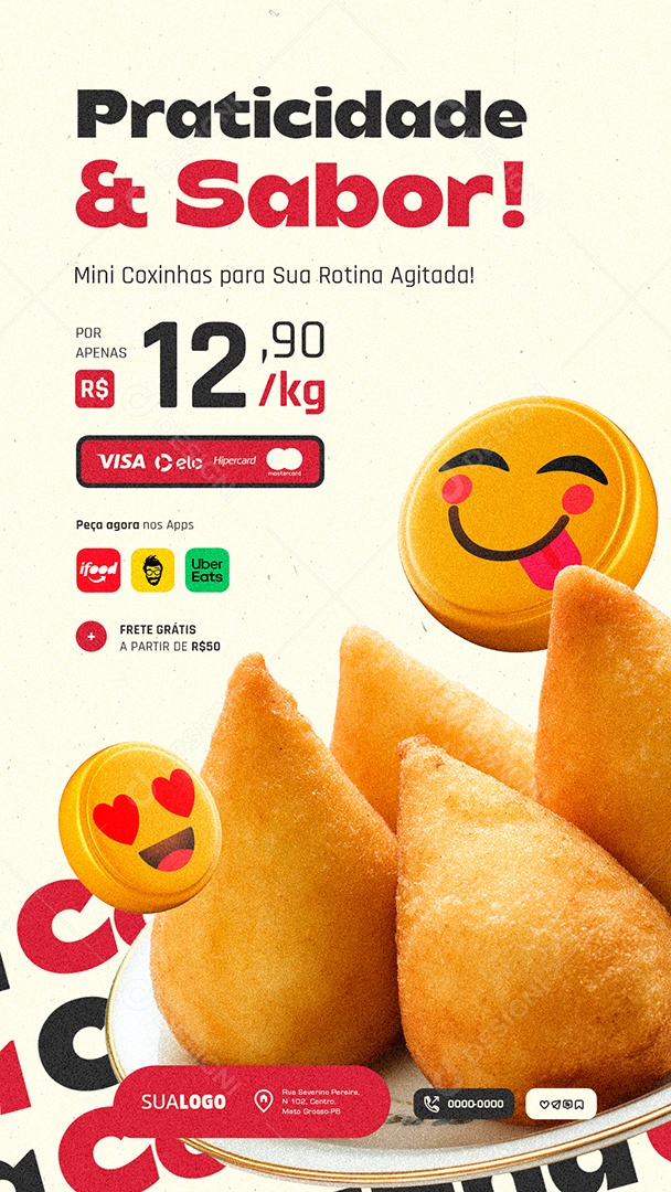 Story Salgateria Mini Coxinhas Social Media PSD Editável