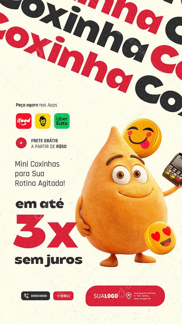 Story Salgateria Mini Coxinhas Social Media PSD Editável