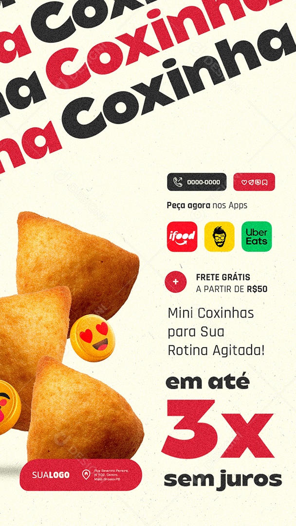 Story Salgateria Mini Coxinhas Social Media PSD Editável