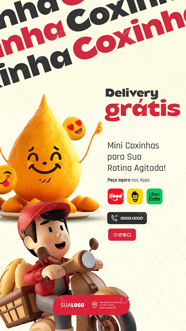 Story Salgateria Mini Coxinhas Social Media PSD Editável