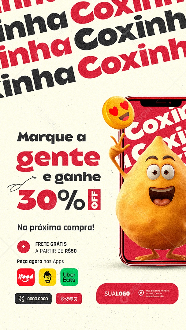 Story Salgateria Mini Coxinhas Social Media PSD Editável