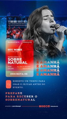 Story Gospel Culto Social Media PSD Editável